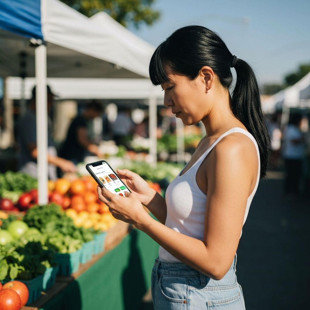 Persona usando Alocash en mercado
